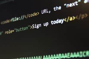 some html code that has a button saying sign up today